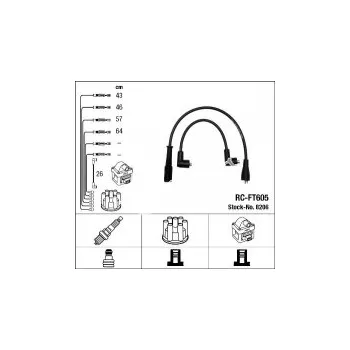 Zapalovací kabel Sada kabelů pro zapalování NGK RC-FT605 - LANCIA