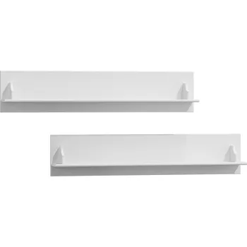 Knihovna KATMANDU Dřevěná police Belluno Elegante bílá 2 ks, masiv, rozměr 25x120x15cm