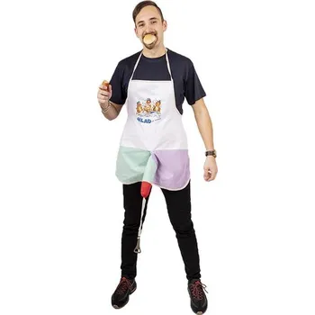 Kuchyňská zástěra DIVJA Hlad je sviňa - Zástěra s otvírákem