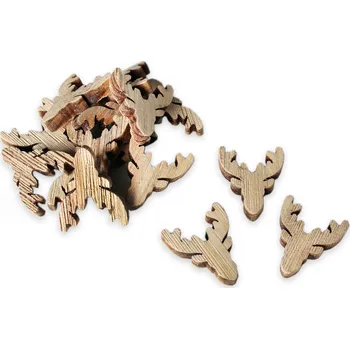 Vánoční dekorace Jelen dřevo přízdoba 30ks/4cm (532821)