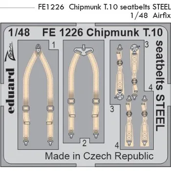 Plastikový model Eduard 1/48 Chipmunk T.10 seatbelts STEEL (AIRFIX)