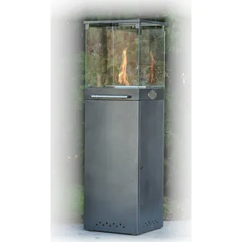 Průmyslové topidlo Plynové topidlo 6 kW Watra 130 cm Vulkans VKNWOS00051 s plamenem na terasu (Vulkans VKNWOS00051 Plynový zářič 130 cm Watra se skleněným krytem)