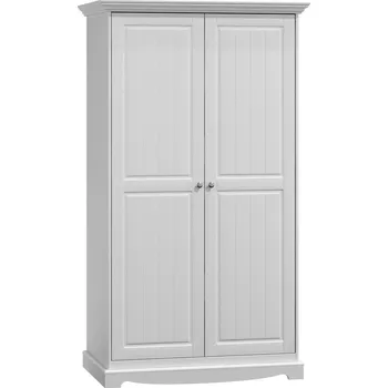 Šatní skříň KATMANDU Dřevěná skřín Belluno Elegante bílá, masiv, rozměr 190x108x65cm