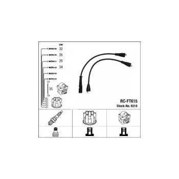 Zapalovací kabel Sada kabelů pro zapalování NGK RC-FT615 - FIAT