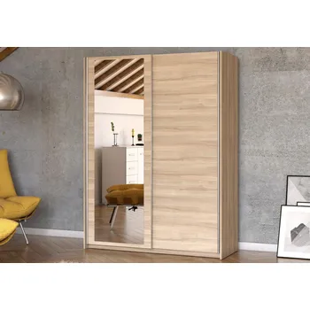 Šatní skříň Eoshop Šatní skříň Megahit 150, Dub Sonoma / Dub Sonoma se zrcadlem