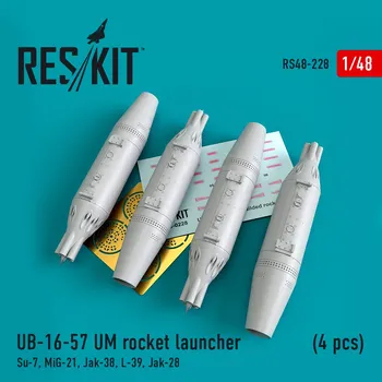 Plastikový model Reskit 1/48 UB-16-57 UM rocket launcher (4 pcs.)