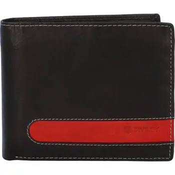 Peněženka Pánská kožená peněženka černá - Diviley 2131 RED černá