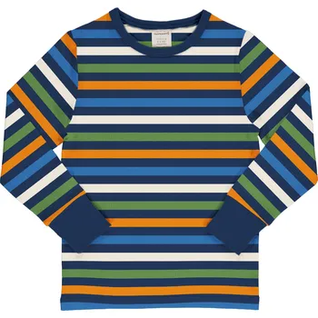 Chlapecké tričko Dětské triko s dlouhým rukávem Modré pruhy Maxomorra Velikost: 74/80