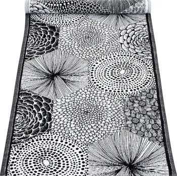 ubrus Lapuan Kankurit Běhoun Ruut 48x150, černo-bílý