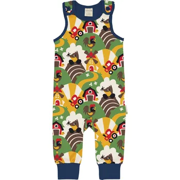 Kojenecký overall Dětský overal dlouhý bez rukávů Farma, krtek a traktor Maxomorra Velikost: 74/80