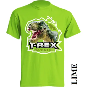 Dětská móda levne-detske-tricko-monster-dinosaurus-tyranosaurus Barva: Lime - limetková, velikost: 104