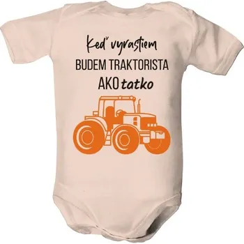 Kojenecký body Dětské body s potiskem Keď vyrastiem, budem traktorista dětské