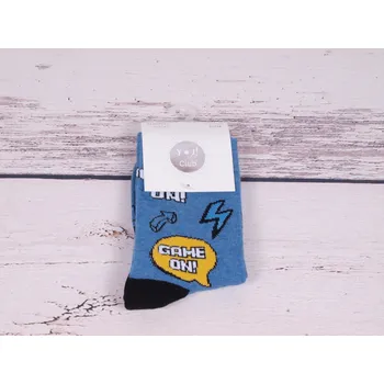 Ponožky YO SK06 modré GAME ON velikosti ponožek: 15-17 (EUR vel. 23-26)