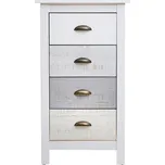 Vysoká bílo-šedá komoda se 4 šuplíky Marckeric Romantica, 46 x 80 cm ID_1176504