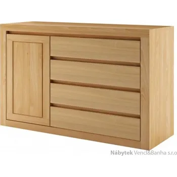 Ložnice Drewmax Dřevěná buková komoda, prádelník z masivního dřeva buk KD408 Pacyg