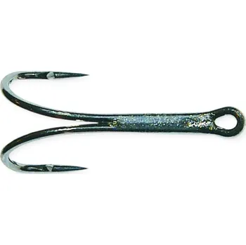 Rybářský háček # 6 DL71U-BN, Dvojháček lososový, 10ks, Mustad velikost 8, barva black nickel