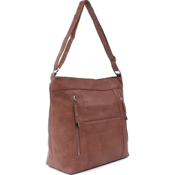 Kabelka Tmavě růžová velká crossbody kabelka se stříbrnými doplňky Curcio