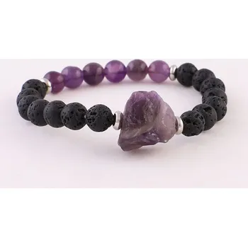 Souprava šperků Náramek láva a ametyst