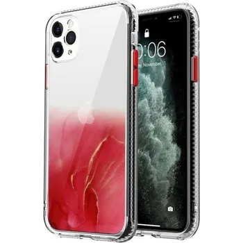 Pouzdro na mobilní telefon Mramorovaný kryt odolný proti poškrábání pro iPhone 11 Pro - červený