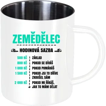 Nerezový hrnek Hodinová sazba - zemědělec