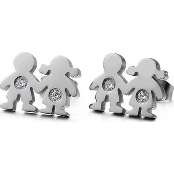 Náušnice Šperky4U Ocelové náušnice panenka a panáček - OPN1902