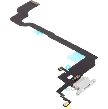 Napájecí a datový konektor s flex kabelem + GSM anténa + mikrofony pro Apple iPhone X - šedý - kvalita A+