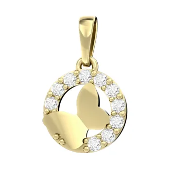 Přívěsek Couple, Drobný přívěsek Mari, žluté zlato se zirkony, 585-66-2-0265.0Z00.0.00.001.23