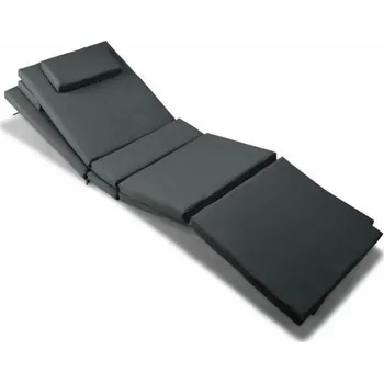 Podsedák 2 ks pratelný polstr na zahradní lehátko antracitový 188x58 cm, snímatelný potah