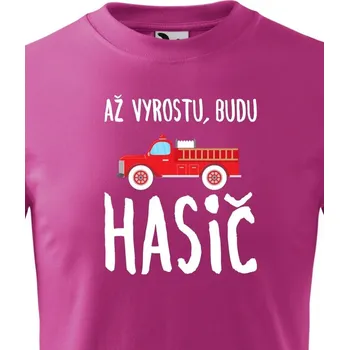 Chlapecké tričko Dětské tričko Až vyrostu, budu hasič, Barva Purpurová, Velikost 158 cm/12 roků, Canvas Dětské tričko Bezvatriko.cz 0860