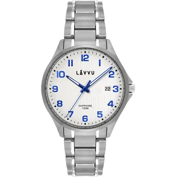 Hodinky LAVVU Titanové hodinky se safírovým sklem LAVVU TITANIUM LILLEHAMMER White LWM0150