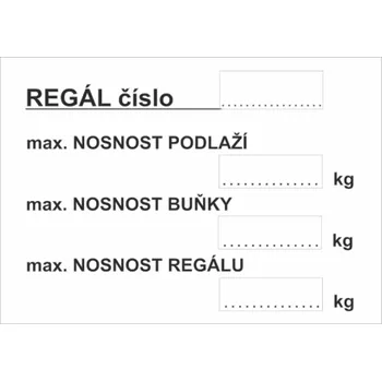 Informační tabulka Traiva 04843 označení regálu č. 2