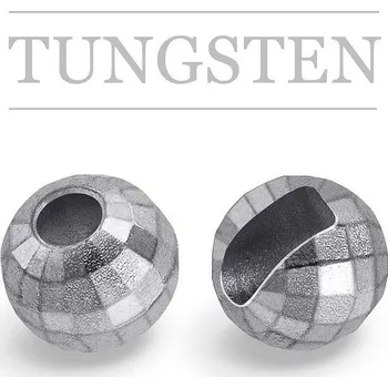 Knápek Kulička wolframová s drážkou FAZETOVANÁ Silver 2mm