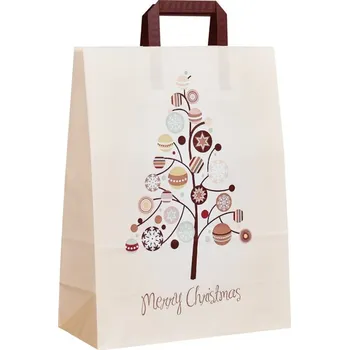 Nákupní taška Malfini Vánoční taška Merry Christmas 32x14x42 VT027 Béžová