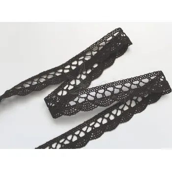 Krajka Bavlněná krajka 18mm - tmavě hnědá