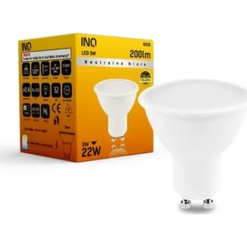 Žárovka LED žárovka INQ, GU10 LED3 3W neutrální bílá IN408332
