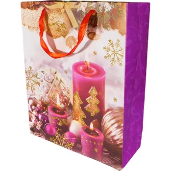 Dárková taška Dárková taška střední vánoční se třpytkami (0082C)