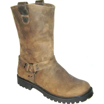 Moto obuv boty kožené KMM moto crazy olivové Velikost: 41