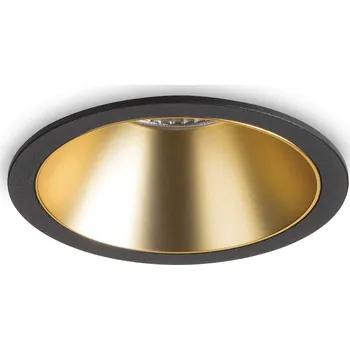 Bodové svítidlo Ideal Lux Stropní vestavné bodové svítidlo LED GAME ROUND Barva: Černá, Teplota světla: 3000K - teplá bílá, Barva materiálu: Zlatá