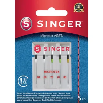 Příslušenství k šicímu stroji Jehly na mikrovlákno Singer 5x60-80