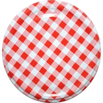 Víčko na zavařovací sklenici Víčko Twist 82 červené káro 2 KLIP RSB S