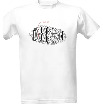 Tričko s potiskem Středník nalezen! pánské