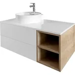 Olivín max - spodní skříňka 120 cm bez umyvadla, 2 zásuvky, 1 nika vpravo, závěsná OM120ZZO/Pxyz