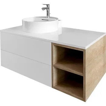 Koupelnový nábytek Olivín max - spodní skříňka 120 cm bez umyvadla, 2 zásuvky, 1 nika vpravo, závěsná OM120ZZO/Pxyz