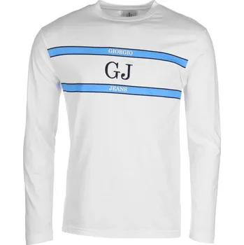 pánské tričko GIORGIO - WHITE - 2XL (Giorgio Retro LS Tee)