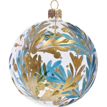 Skleněná vánoční koule s větvičkou