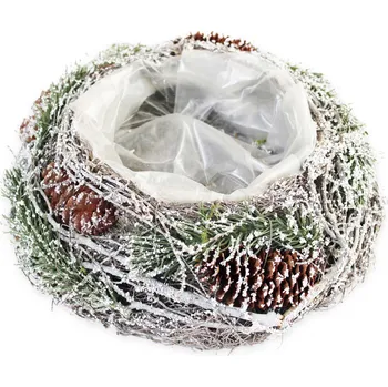 Vánoční dekorace Miska natural obal 20cm sníh (532685)