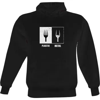Pánská mikina Pánská mikina s kapucí s potiskem Plastic vs. metal pánské