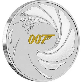 JAMES BOND coin James Bond Agent 007 Gun Logo Coloured - 1 oz stříbrná mince