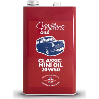 Auto-moto MILLERS OILS Classic Mini Oil Pistoneeze 20W50 79145 olej pro společnou olejovou vanu motor, převodovka, pro klasické Mini 5 l