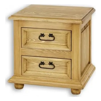 Noční stolek Dřevěný noční stolek s šuplíky COM 12 - K03 bílá patina
